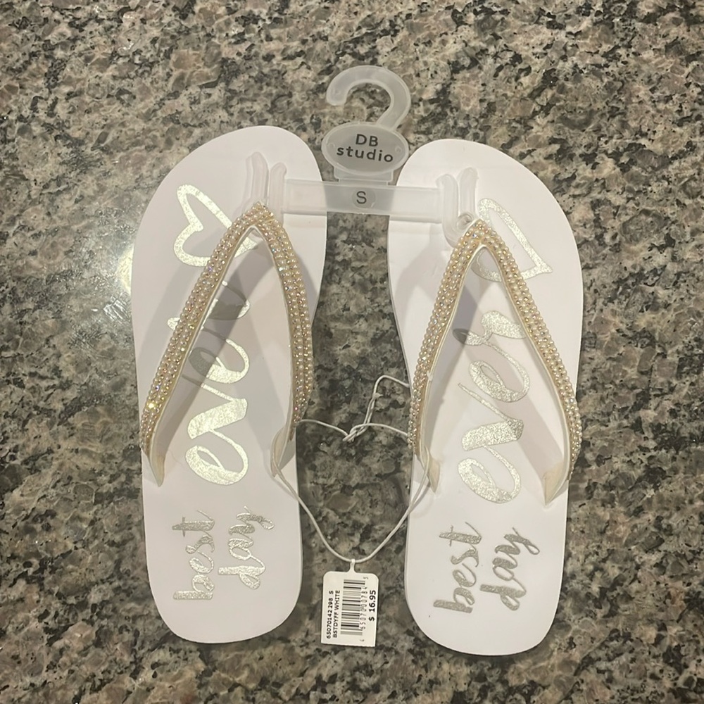 David Bridal Wedding Day Flip Flops